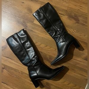 Gorgeous Y2K Vintage Leather Knee High Heeled Boots